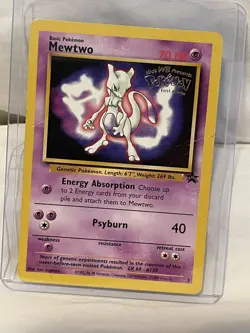 Pokemon TCG Mewtwo Black Star Promo 3 WOTC 1999 WB ‘The First Movie’ Stamp - Image 1