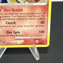 Pokemon TCG Blaziken LV. 59 3/127 Platinum Holo Rare English 2009 - Image 4