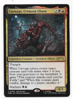 MTG magic cards 1x Carnage, Crimson Chaos marvel play promo Unique & Misc Promos - Image 1
