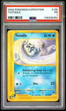 2002 POKEMON EXPEDITION #135 TOTODILE PSA 1 - Image 1