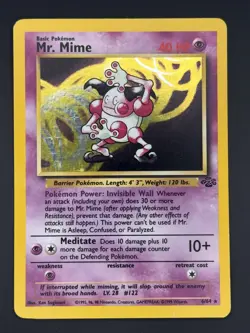 Mr. Mime 06/64 - Vintage Pokemon Jungle Set - Holo Unlimited - MP+ - Image 1