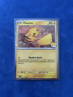 Pikachu 51/162, 2026 Pokemon Day Stamped Cosmos Holo Promo, Temporal Forces, NM - Image 1