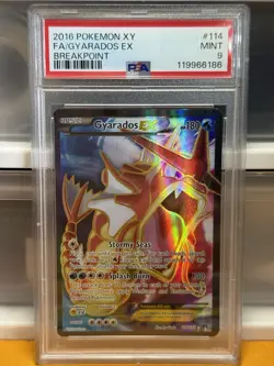 Pokemon 2016 XY Breakpoint Gyarados EX 114/122 Full Art Holo PSA 9 Graded MINT - Image 1