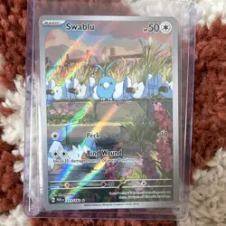 Pokemon TCG Swablu 213/182 SV04 Paradox Rift Illustration Rare Full Art Holo EN - Image 1