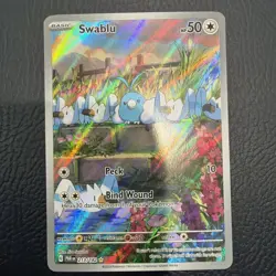 Pokemon TCG Swablu Illustration Rare Holo 213/182 SV04 Paradox Rift - Image 1