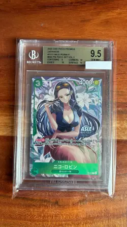 One Piece Nico Robin P-111 Asia Tour Mini-Tin Vol.2 - BGS 9.5 Gem Mint - Image 1