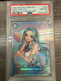 2026 ONE PIECE EB03-EXTRA BOOSTER -ONE PIECE HEROINES ED- NEFELTARI VIVI PSA 10 - Image 1