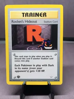 Pokemon TCG 1st Edition Rocket's Hideout 63/64 Neo Revelation WOTC VTG Gengar NM - Image 1