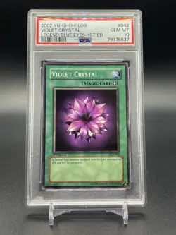 Yugioh Violet Crystal - LOB-042 1st Edition 2002 Short Print Card PSA 10 - Image 1