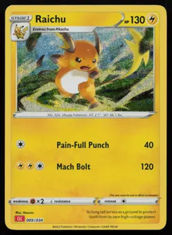 Raichu 009/034 Trading Card Game Classic CL Holo Classic Collection Pokemon NM - Image 1