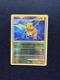 Pokemon Karte - Raichu Reverse Holo - 15/123 - Geheimnisvolle Schatze - Good - Image 1