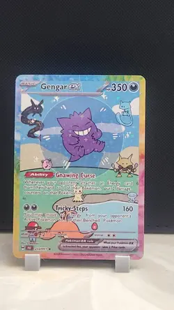Pokemon Sparkle Holo Rainbow Boarder Cute Anime Gengar EX Card - Image 1