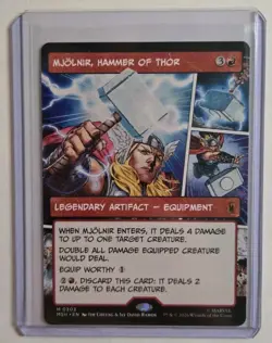 Mjolnir, Hammer of Thor 0303 (Borderless) Mythic MTG Marvel Super Heroes - Image 1