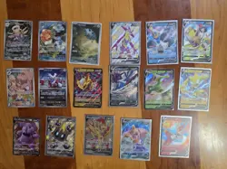 Pokemon TCG HUGE CARD LOT!! FULL ARTS. AND V CARDS! NM/M 17 Cards!! - Image 1