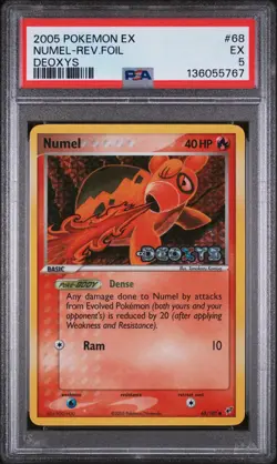 2005 POKEMON EX DEOXYS #68 NUMEL-REVERSE FOIL PSA 5 - Image 1