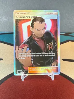 Pokemon Giovanni's Exile: Hidden Fates Ultra Rare Holo 67/68 Trainer 2019 - Image 1