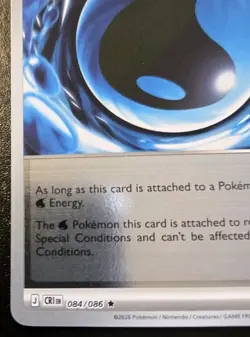 Bubbly Water Energy 084/086 Reverse Holo Rare Chaos Rising Pokemon TCG - Image 4