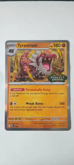 Pokemon Cards Tyrantrum MEP 066 Perfect Order Build and Battle Promo - Image 1