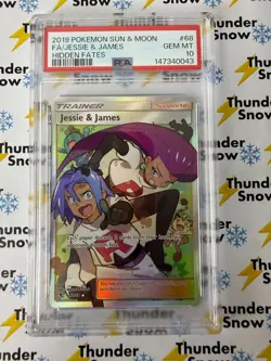 Jessie & James #68 Hidden Fates 2019 Pokemon Sun & Moon PSA 10 - Image 1