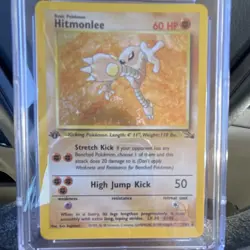 Pokemon TCG Hitmonlee 1st Edition Holo Rare Fossil 7/62 1999 CGC 8.5 - Image 4