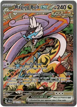 RAGING BOLT EX PRISMATIC EVOLUTIONS 166 SIR RARE NM HOLO - Image 1