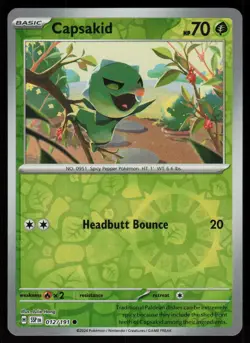 Capsakid 012/191 Common Surging Sparks Pokemon Reverse Holo Near Mint - Image 1