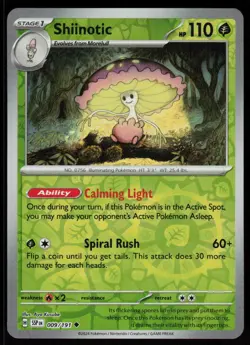 Shiinotic 009/191 Uncommon Surging Sparks Pokemon Reverse Holo Near Mint - Image 1