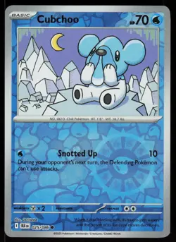 Cubchoo 025/086 Common Black Bolt Pokemon Reverse Holo Near Mint - Image 1