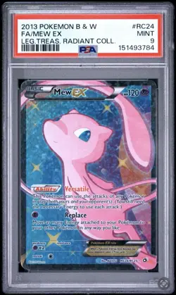 Mew EX (Full Art) Legendary Treasures Radiant Collection Pokemon PSA 9 New Cert - Image 1