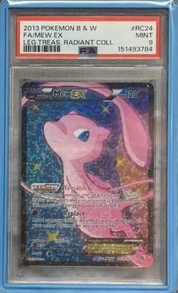 Mew EX (Full Art) Legendary Treasures Radiant Collection Pokemon PSA 9 New Cert - Image 3