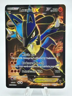 Pokemon Lucario EX Full Art 107/111 Furious Fists Ultra Rare Holo Card LP - Image 1