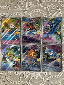 Pokemon TCG First Partner Illustration Collection Series 1 Gen 4 And Gen 7 Set - Image 1