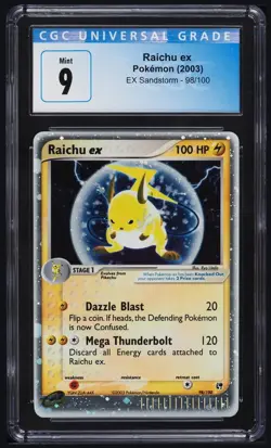 CGC 9 Raichu ex 98/100 EX Sandstorm Holo English Rare Pokemon TCG 2003 - Image 1