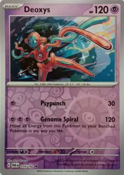 074/182 DEOXYS REVERSE HOLO PARADOX RIFT POKEMON CARD - Image 1
