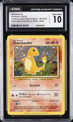2023 POKEMON #001/034 CHARMANDER CGC 10 GEM MINT - Image 1