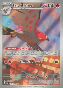 TALONFLAME 091/088 HOLO ILLUSTRATION RARE PERFECT ORDER POKEMON NEAR MINT - Image 1
