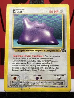 Ditto 18/62 Fossil Non Holo WOTC Rare Pokemon Card - Image 3