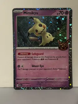 Mimikyu Cosmos Holo 037/091 Trick or Trade 2024 NM Pokemon Fast Ship - Image 1