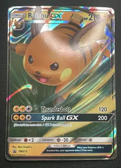 Pokemon TCG Raichu GX SM213 (NM) - Image 1