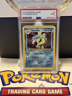 1999 Pokemon Game #6 Gyarados Holo Card PSA Mint 9 - Image 1