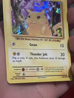 Pokemon Card Pikachu 35/108 Evolutions Cracked Ice Holo Bleed Near Mint - Image 4