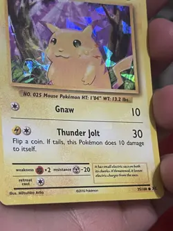 Pokemon Card Pikachu 35/108 Evolutions Cracked Ice Holo Bleed Near Mint - Image 5