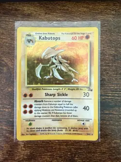 Pokemon TCG Kabutops Fossil Holo Unlimited Rare Card 9/62 LP-NM Condition - Image 1