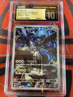Pokemon N's Zekrom CGC Pristine 10 210/193 Mega Dream ex 2025 JP Holo AR - Image 1