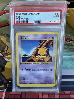 Abra 1999 Pokemon Base Set Shadowless 1st Edition #43 PSA 9 Mint - Image 1