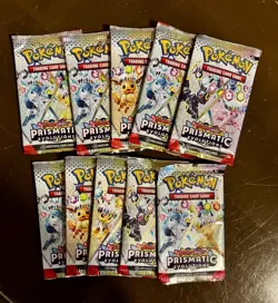 10 PACKS Pokemon TCG Prismatic Evolutions Booster Pack Factory Sealed New - Image 1
