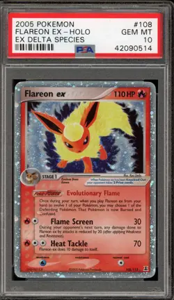 Pokemon Flareon ex EX Delta Species Holo Ultra Rare #108 PSA 10 Gem Mint - Image 1