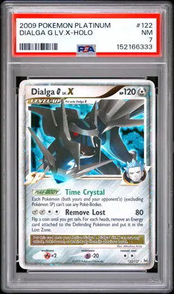 2009 POKEMON PLATINUM #122 DIALGA G LV.X-HOLO PSA 7 - Image 1