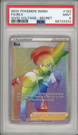 2020 Pokemon SWSH Vivid Voltage Bea Full Art Secret #193 PSA 9 - Image 1