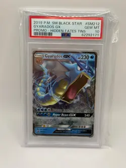 2019 GYARADOS GX #SM212 BLACK STAR PROMO POKEMON SM HIDDEN FATES TINS PSA 10 - Image 1